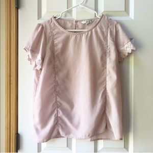 Pink Lace Blouse Top